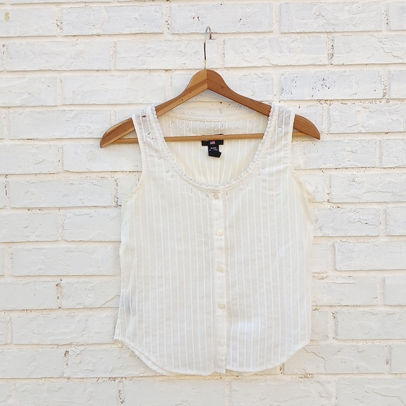 Vintage Polo Ralph Lauren Cotton Sleeveless Button Down Top - Picture 1 of 6